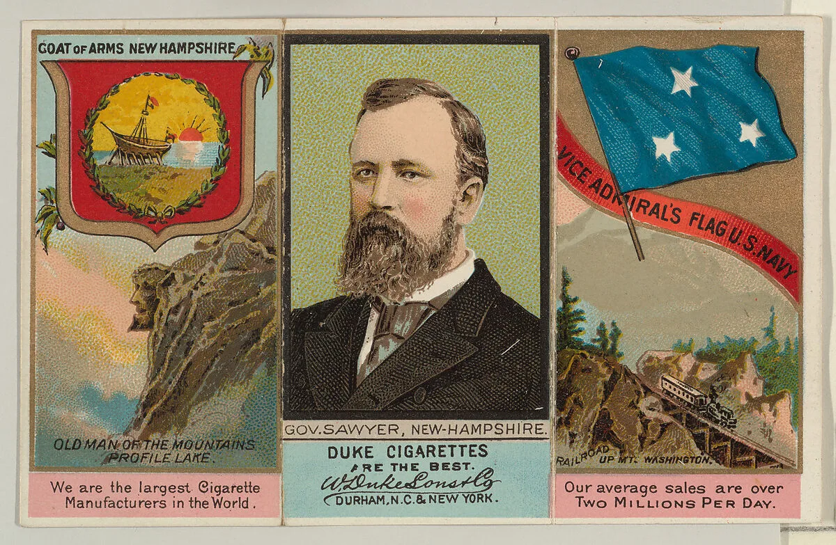 Governor Sawyer, New Hampshire, from "Governors, Arms, Etc." series (N133-2), issued by Duke Sons & Co. — W. Duke, Sons & Co.