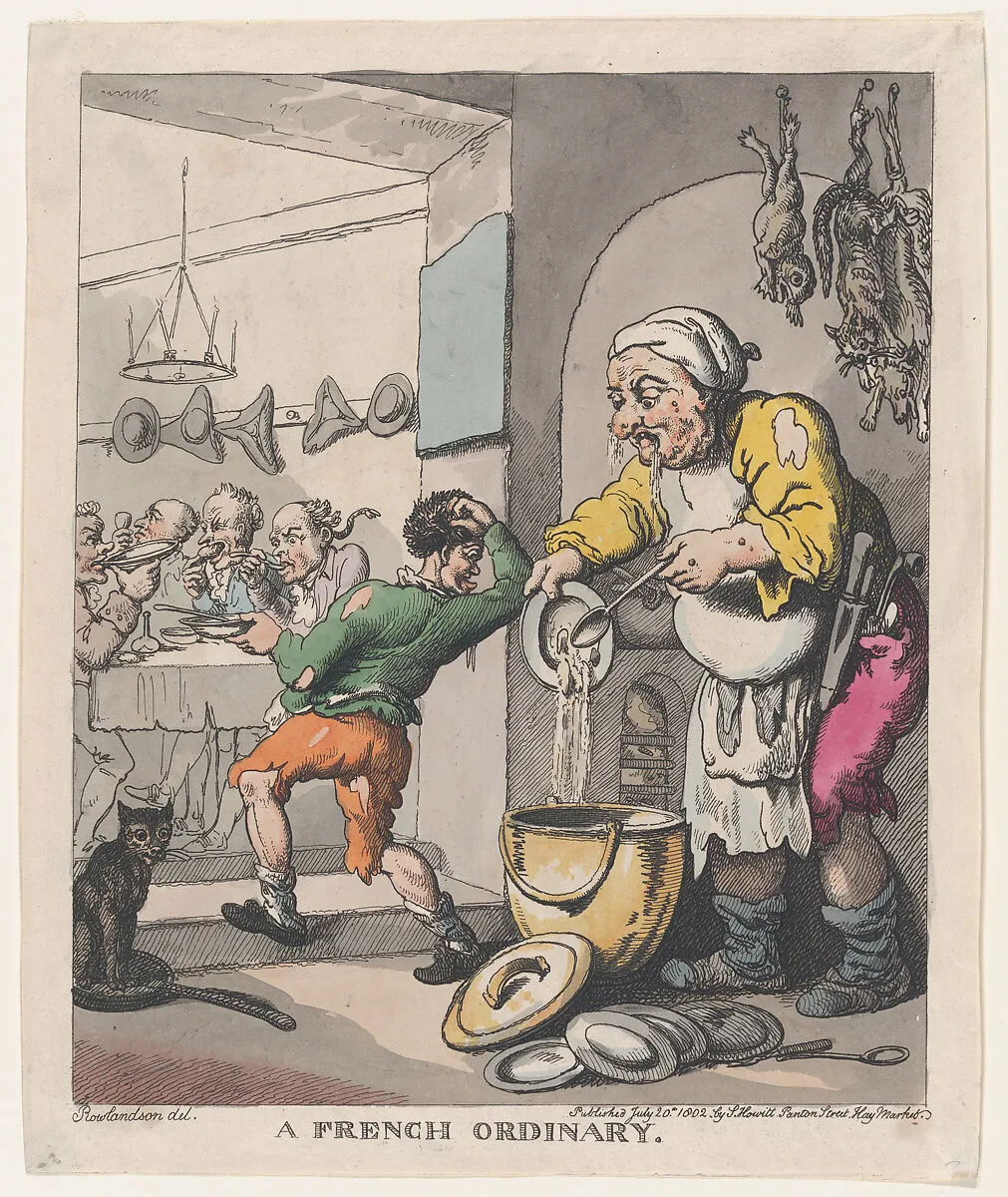 A French Ordinary — Thomas Rowlandson|Samuel Howitt