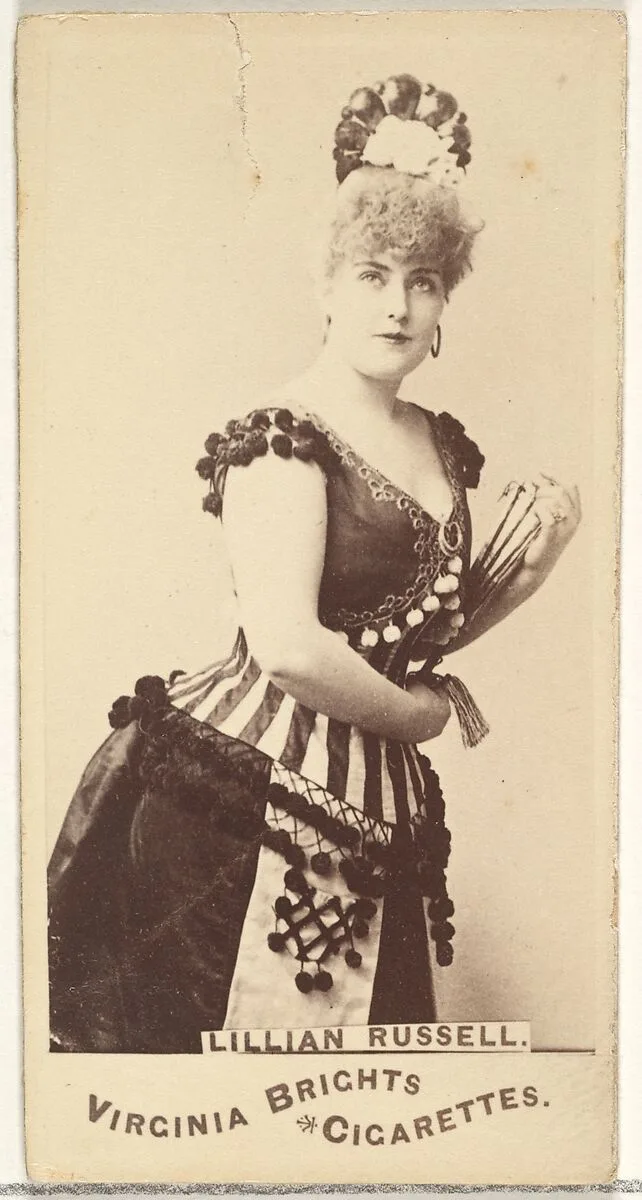 Lillian Russell, from the Actors and Actresses series (N45, Type 1) for Virginia Brights Cigarettes — Allen & Ginter