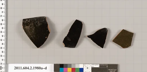 Terracotta fragments of pots; unglazed on the inside