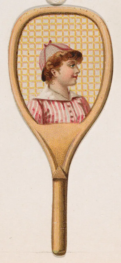 Tennis racket, from the Novelties series (N228, Type 3) issued by Kinney Bros. — Kinney Brothers Tobacco Company