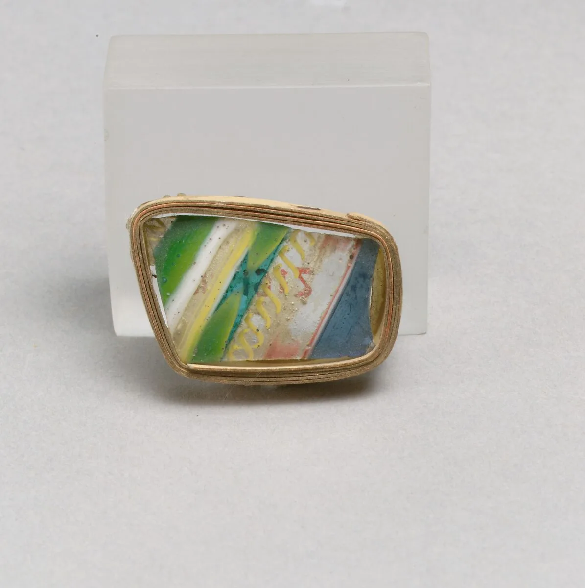 Glass striped mosaic fragment — Unknown