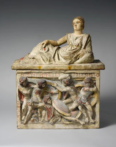 Terracotta cinerary urn