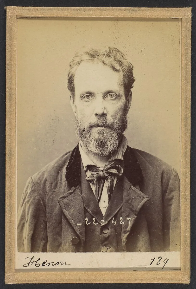 Henon. François. 52 ans, né le 5/5/42 à Lyon (Rhône). Caissier. Anarchiste. 2/7/94. — Alphonse Bertillon