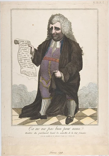 It is Not Going Well For Us: A Member of Parliament Reading the News of the French Republic (Ça ne va pas bien pour nous: Membre du parlement lisant les nouvelles de la Rep[ublique] française)