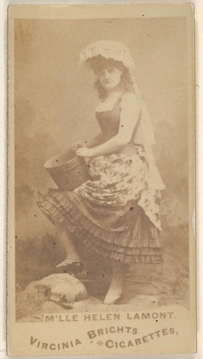 M'lle Helen Lamont, from the Actors and Actresses series (N45, Type 1) for Virginia Brights Cigarettes — Allen & Ginter