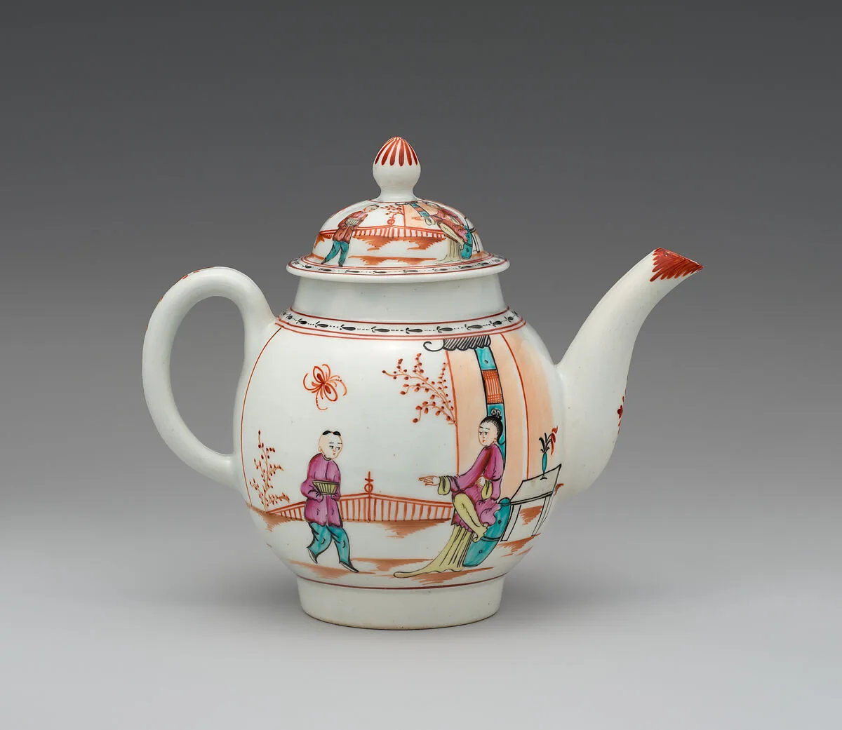 Teapot (part of a service) — Lowestoft