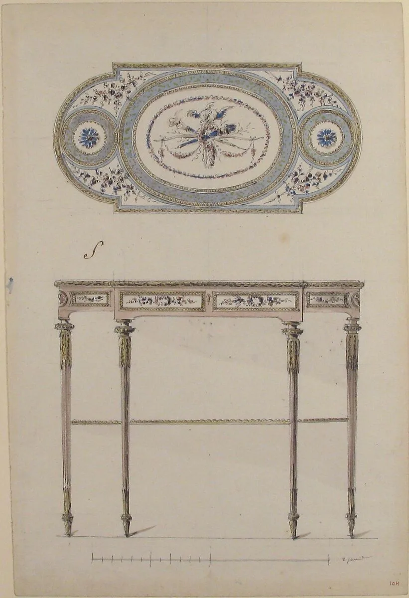 Design for a Center Table — Anonymous, French, 18th century