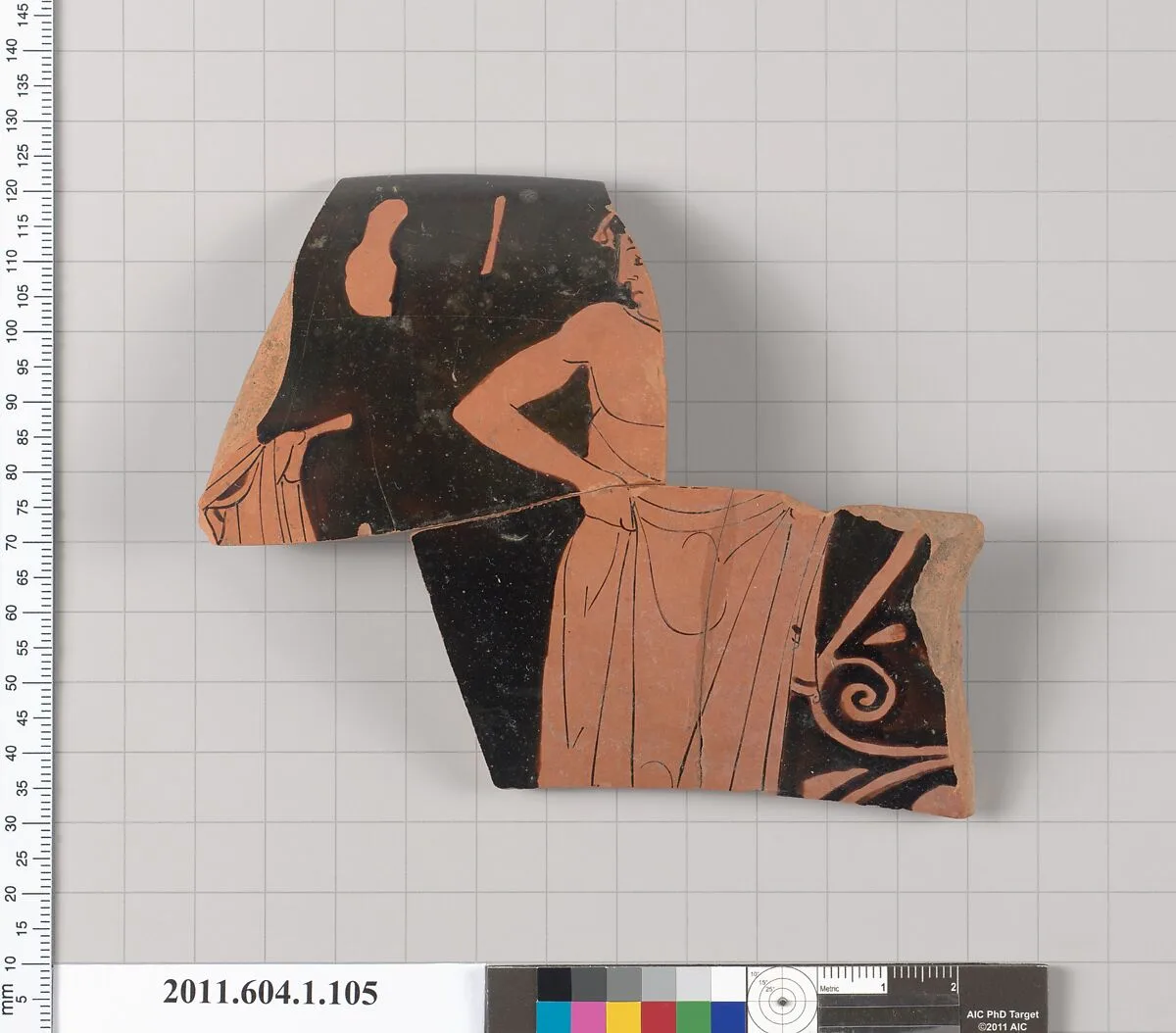 Terracotta fragment of a kylix (drinking cup) — Splanchnopt Painter
