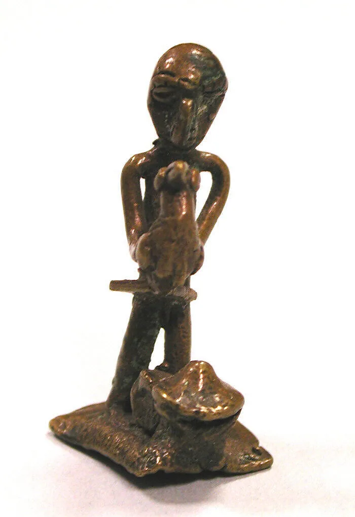 Gold Weight: Male with Bird — Unknown