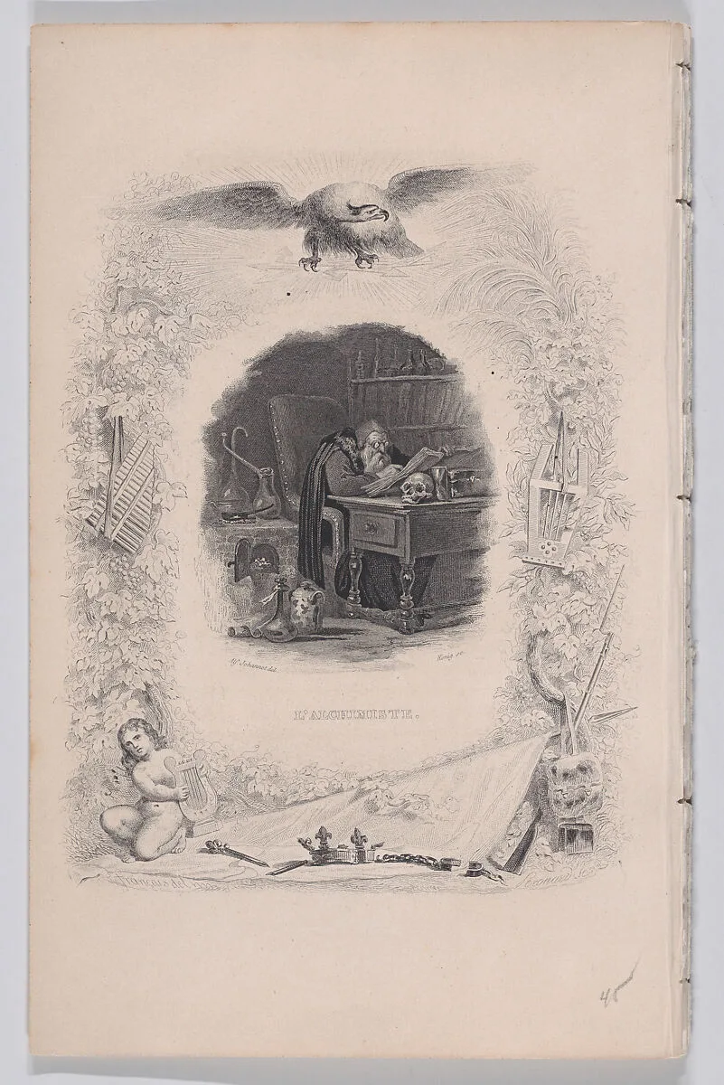 "The Alchemist" from The Songs of Béranger — Fournier & Perrotin|Pierre Jean de Béranger|François-Louis Français|Alfred Johannot|König|Melchior Péronard