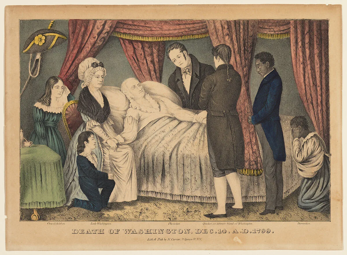 Death of Washington, December 14, A.D. 1799 — Nathaniel Currier|George Washington|Martha Washington