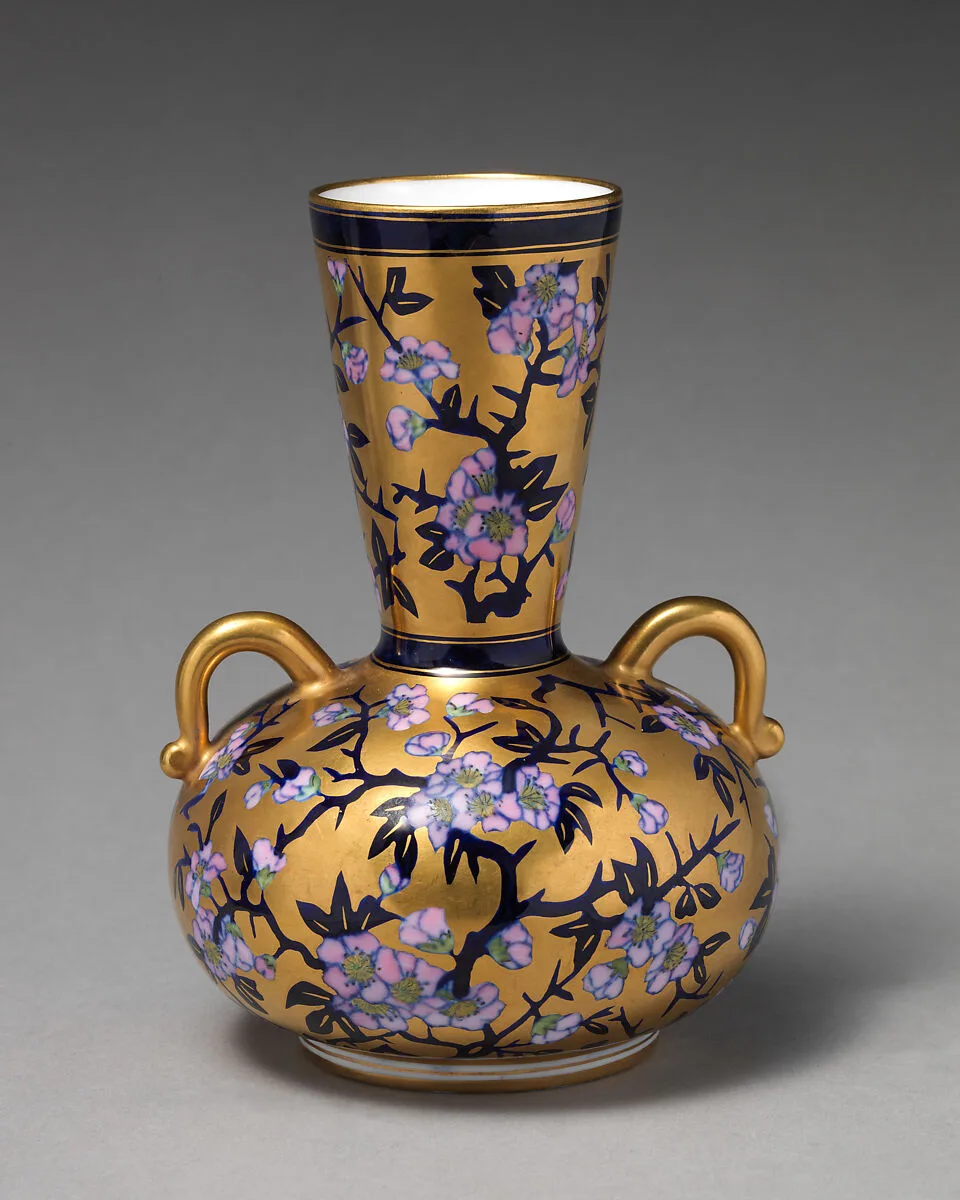 Vase with branch of white blossom (one of a pair) — Coalport