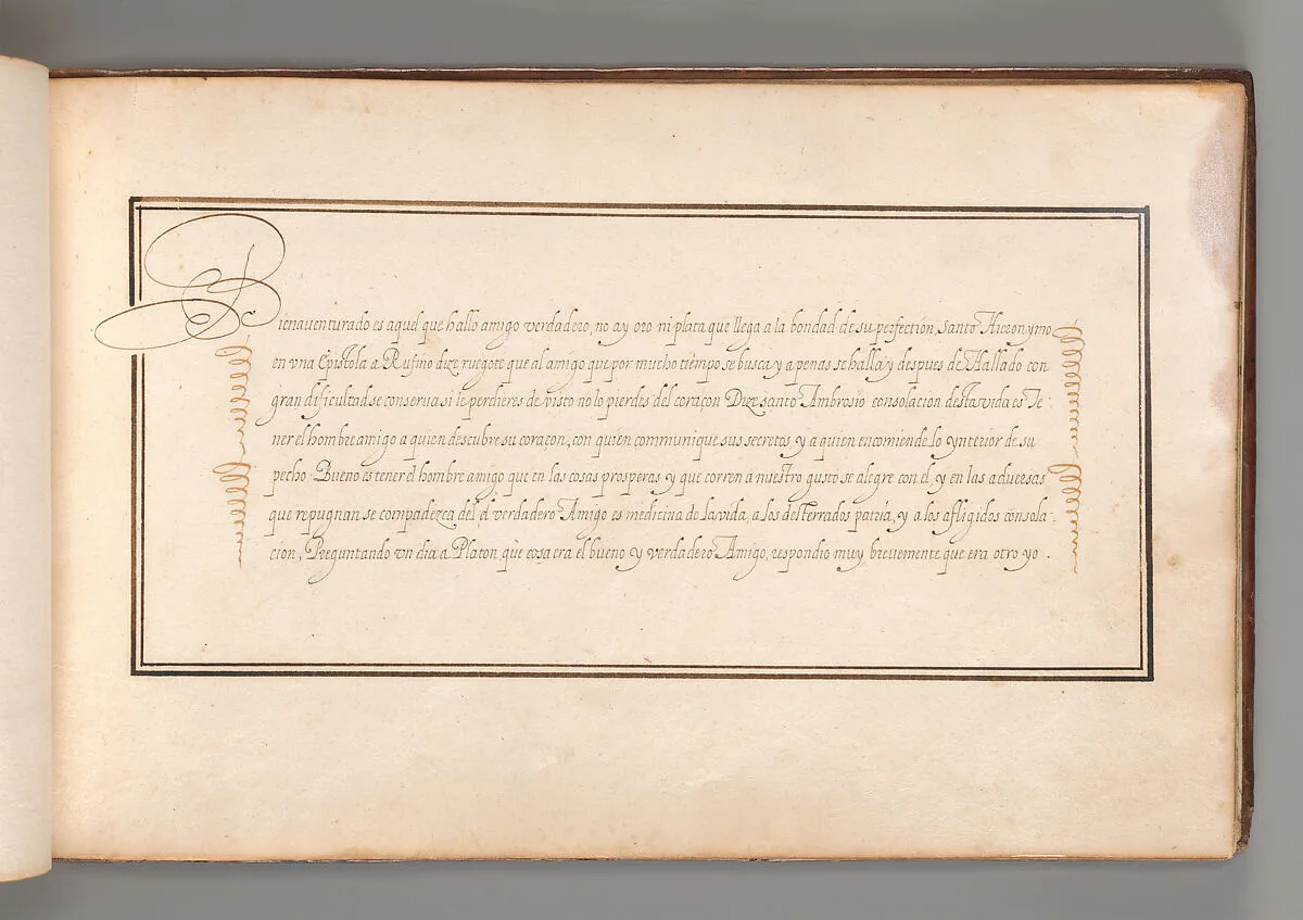 Calligraphic Exercise in Spanish — Anonymous