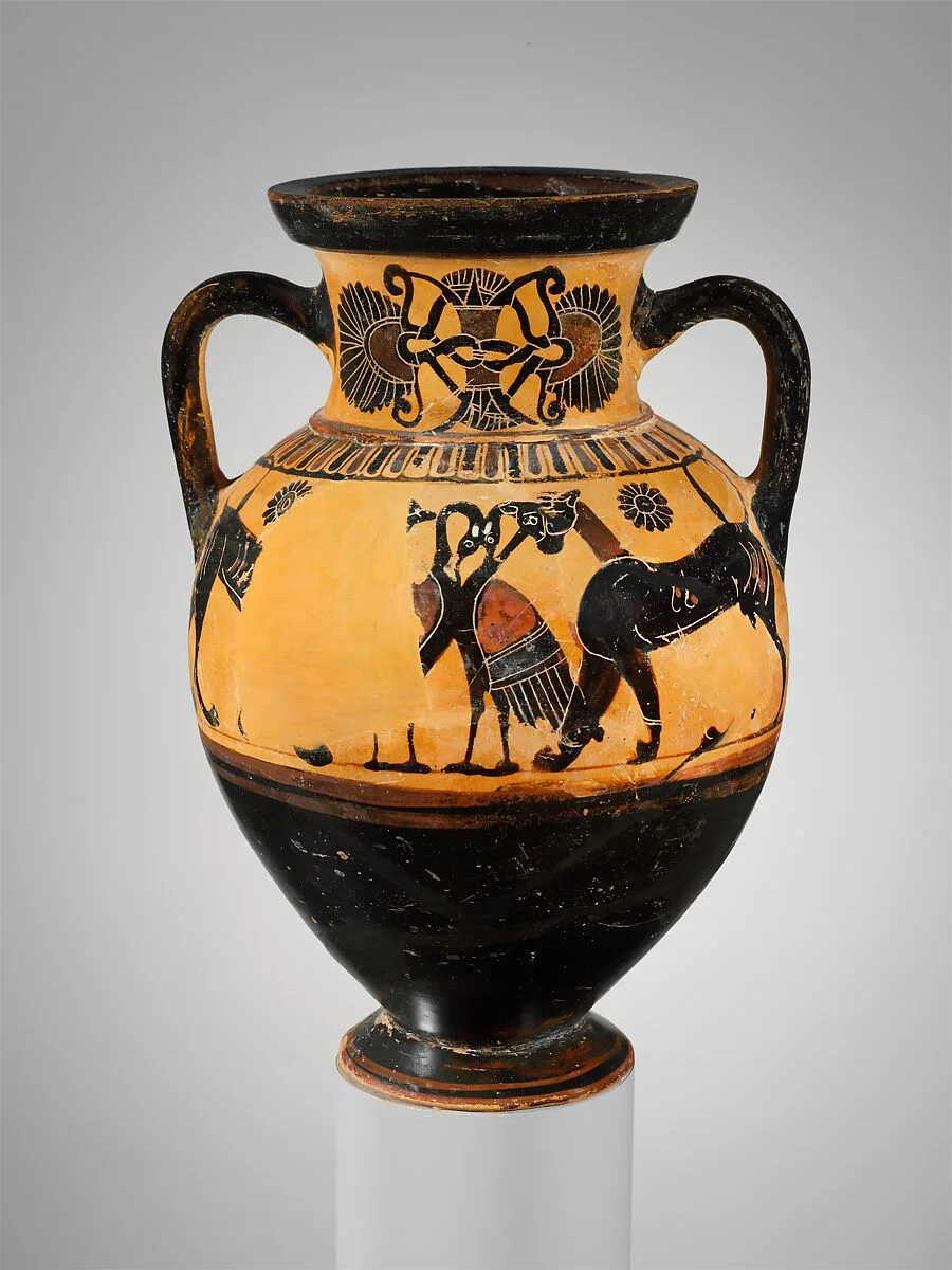 Terracotta neck-amphora (jar) — Timiades Painter