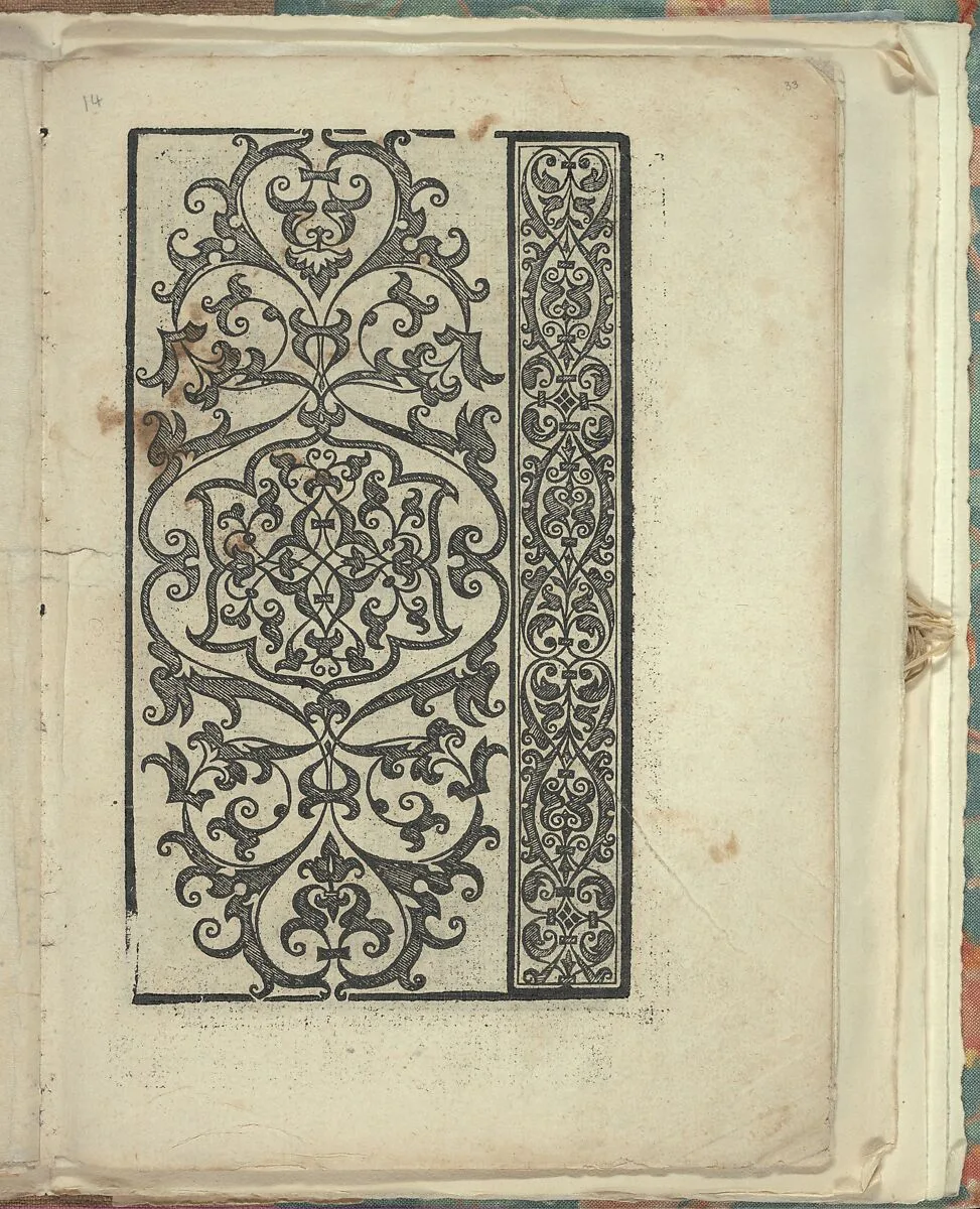 Opera Nova Universali intitulata Corona di racammi, page 33 (recto) — Giovanni Andrea Vavassore