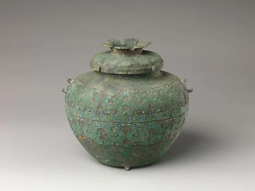 春秋 嵌飾青銅缶|Wine container (fou)