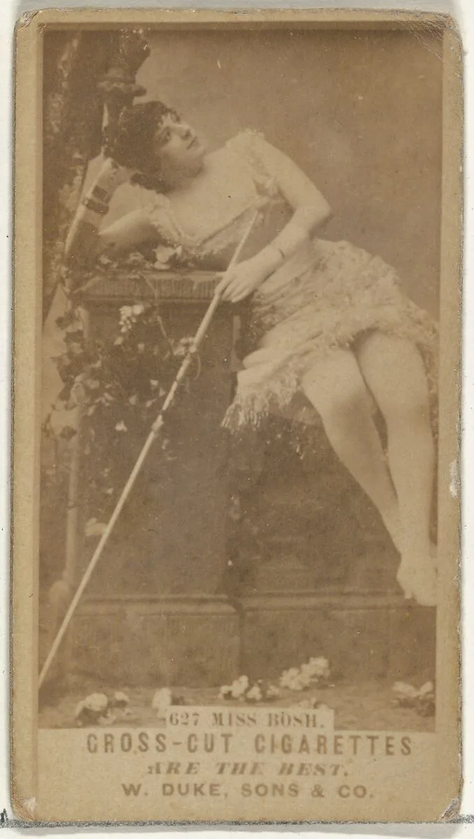 Card Number 627, Miss Bosh, from the Actors and Actresses series (N145-3) issued by Duke Sons & Co. to promote Cross Cut Cigarettes — W. Duke, Sons & Co.