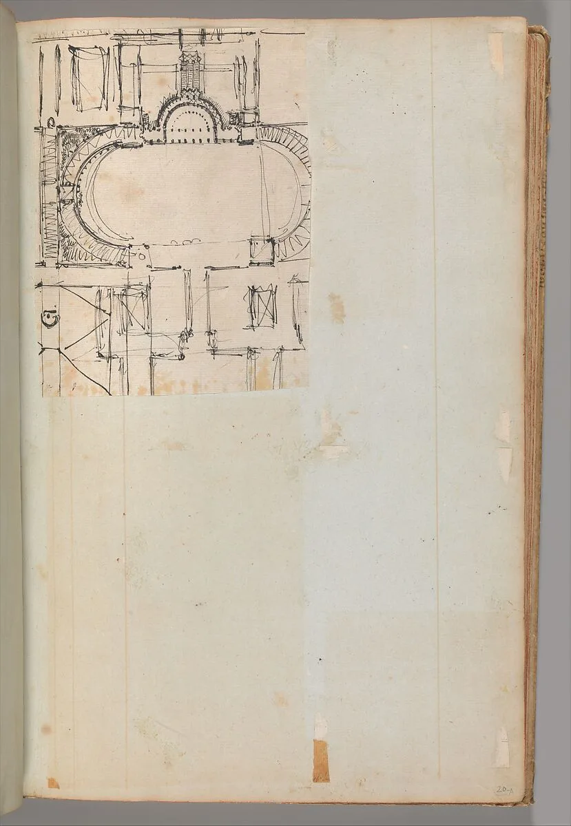 Page from a Scrapbook containing Drawings and Several Prints of Architecture, Interiors, Furniture and Other Objects — Pierre François Léonard Fontaine|Charles Percier
