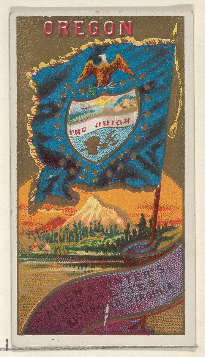 Oregon, from Flags of the States and Territories (N11) for Allen & Ginter Cigarettes Brands — Allen & Ginter