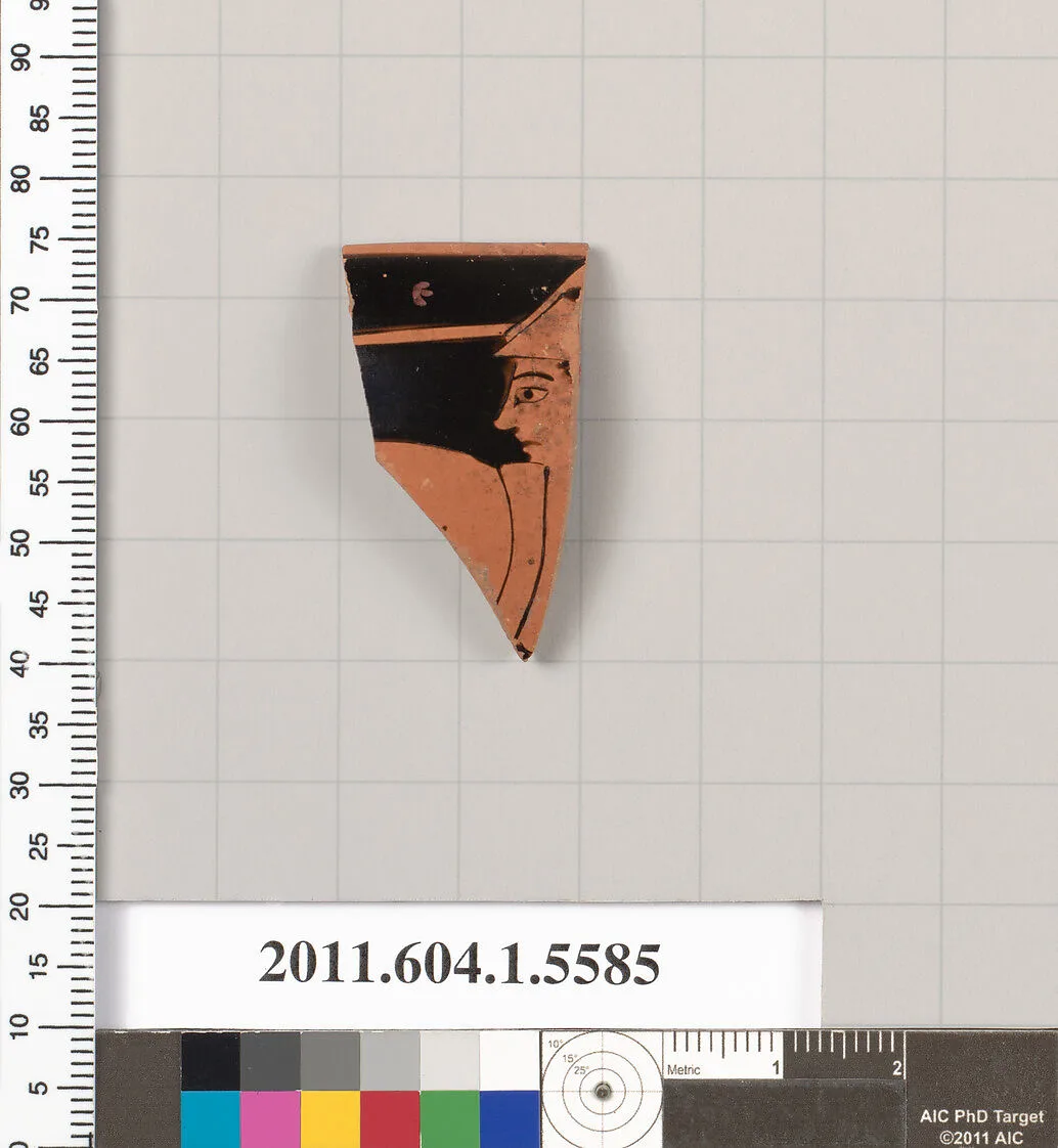 Terracotta rim fragment of a kylix (drinking cup) — Unknown