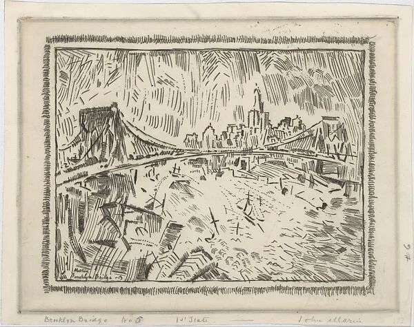 Brooklyn Bridge and Lower New York — John Marin