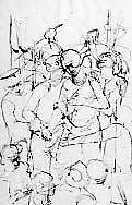 Study for Judas Kiss: Christ and Judas — Stephen Greene