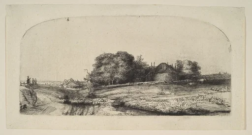 Landscape with a Hay Barn and a Flock of Sheep
