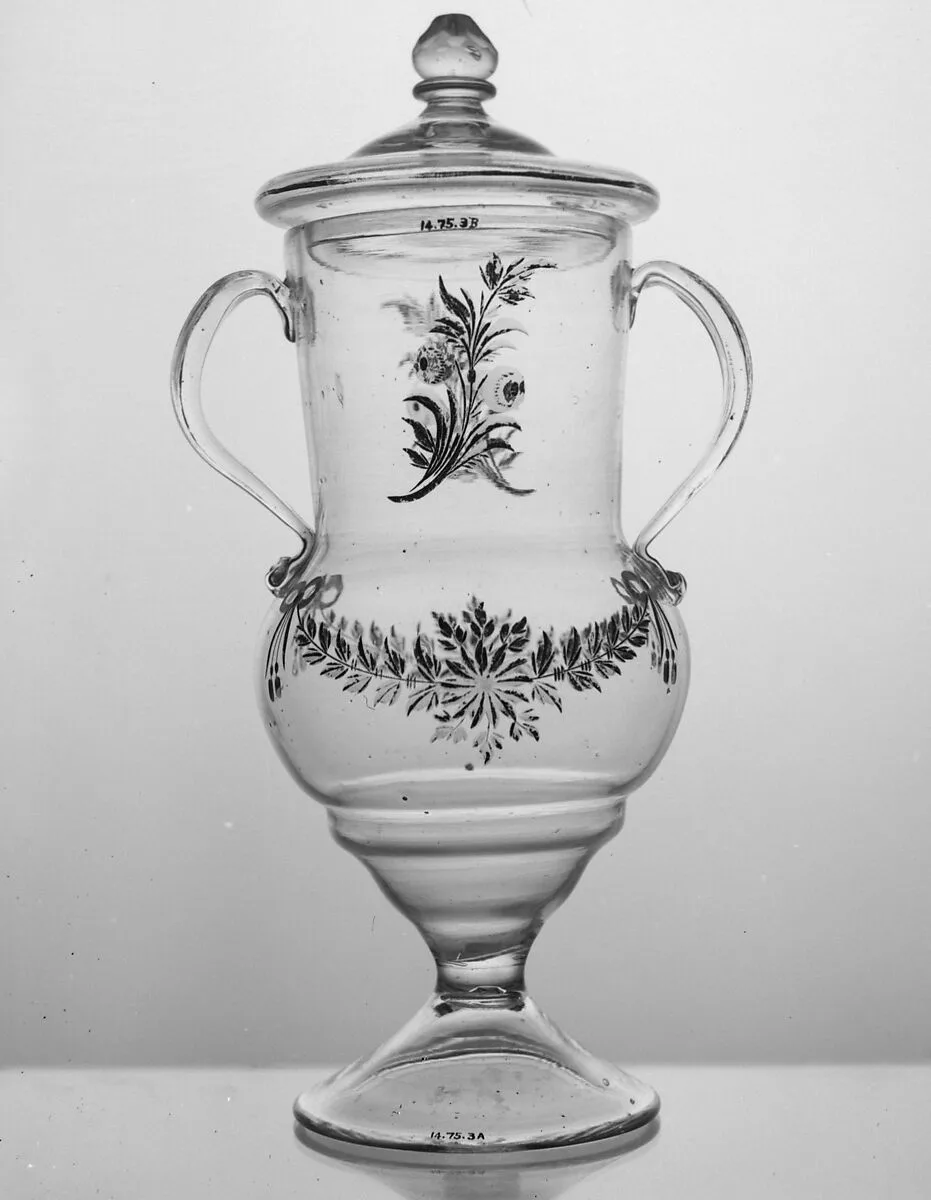 Two-handled vase with cover — Unknown