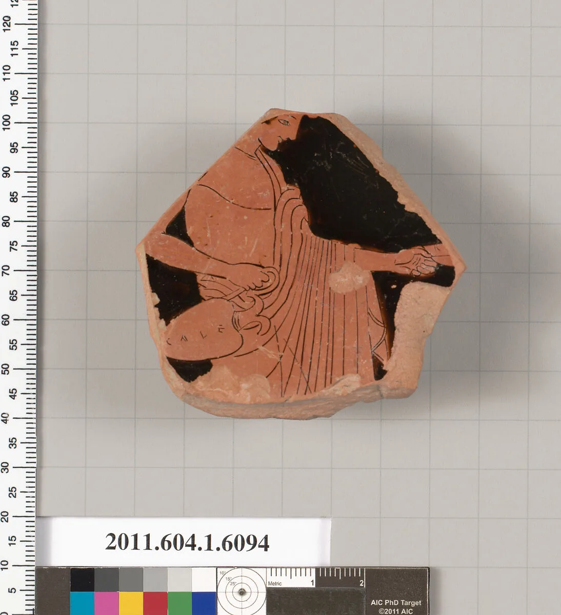 Terracotta fragment of a kylix (drinking cup) — Apollodoros