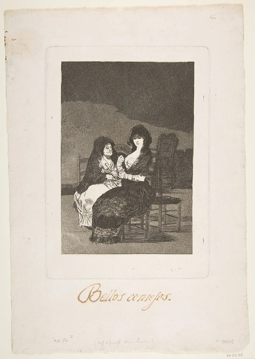 Plate 15 from 'Los Caprichos': Pretty Advice (Bellos consejos) — Goya (Francisco de Goya y Lucientes)