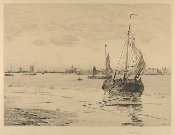 A Breezy Day at Dordrecht — Charles Adams Platt