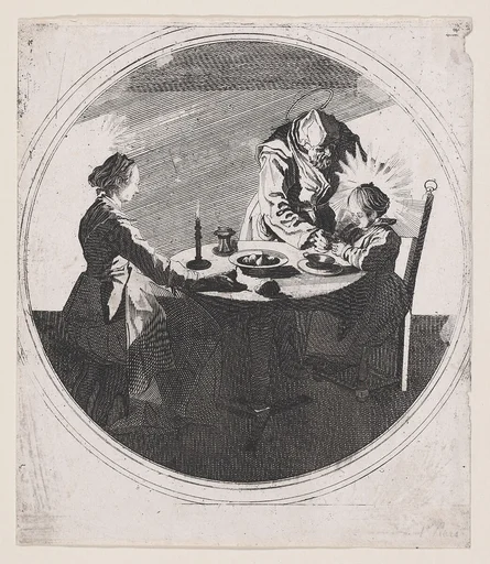 Copy of Le Benedicite, estampe appelée aussi La Sainte Famille a Table et St. Joseph Faisant Boire L'Enfant Jésus (The Grace, also called The Holy Family at the Table and St. Joseph Giving the Christ Child a Drink)