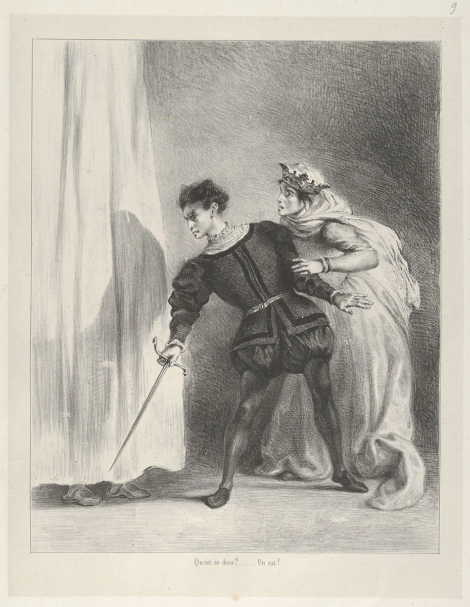 The Murder of Polonius — Eugène Delacroix|William Shakespeare