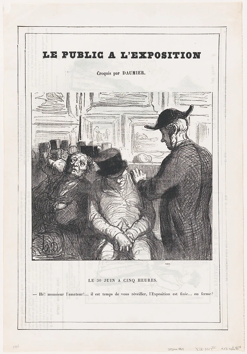 5 o'clock on June 30th, from 'The public at the exhibition,' published in Le Petit Journal pour Rire, June 25, 1864 — Honoré Daumier