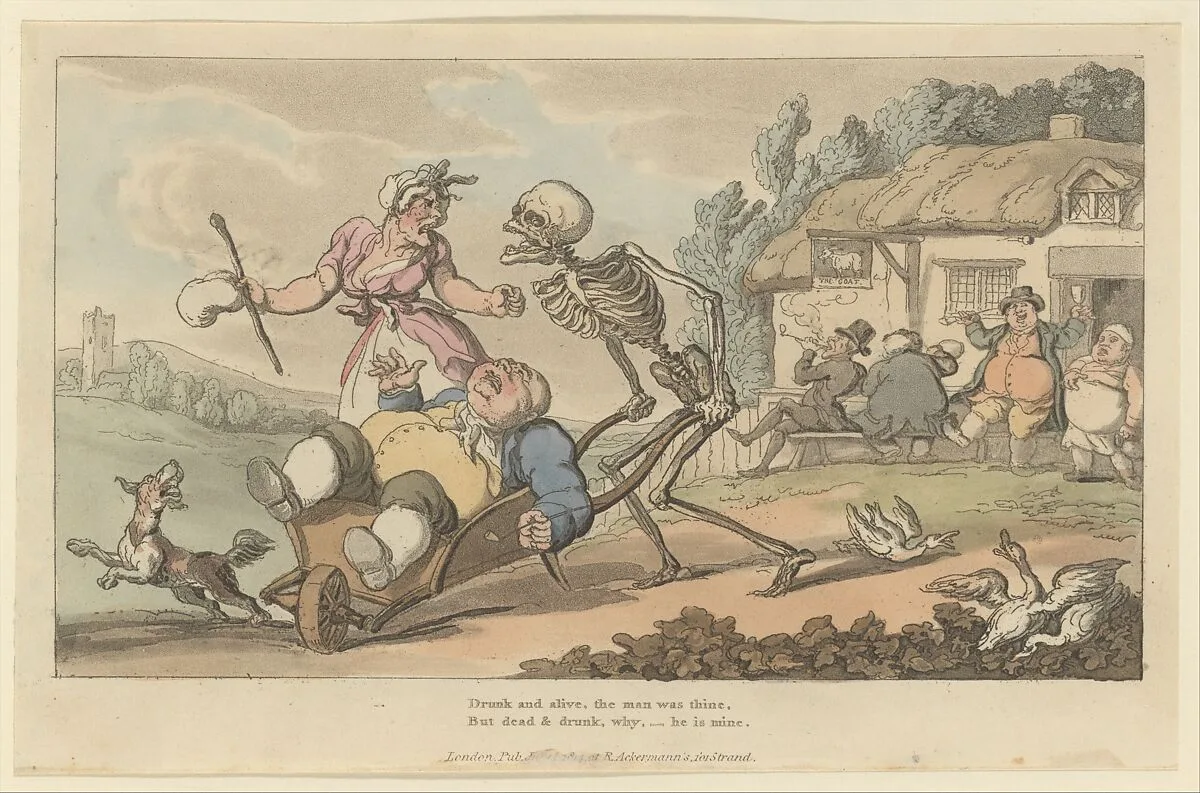 The Sot (The English Dance of Death, plate 12) — Thomas Rowlandson|Rudolph Ackermann, London