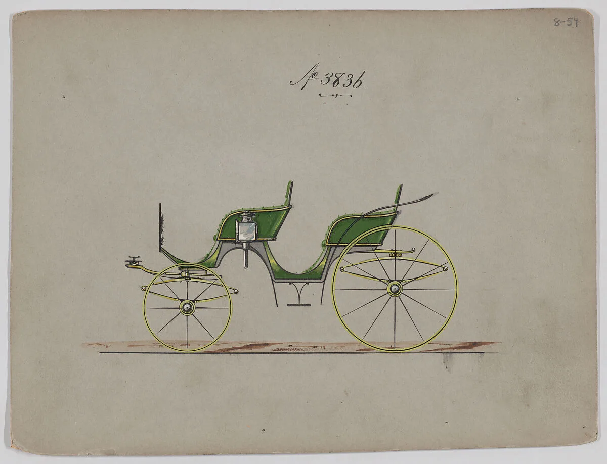 Design for 4 seat Phaeton, no top, no. 3836 — Brewster & Co.