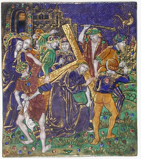 Plaque with Christ Carring Cross