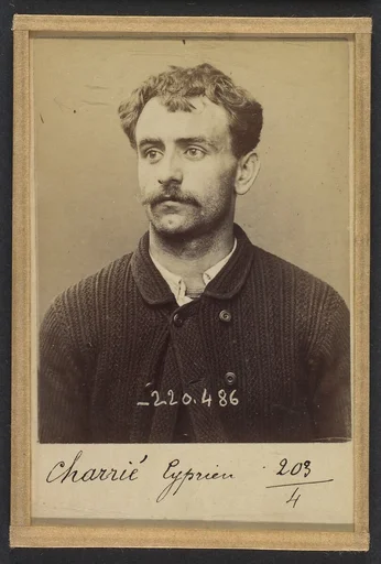 Charrié. Cyprien. 26 ans, né le 7/10/67 à Paris XVIlle. Imprimeur. Anarchiste 2/7/94.