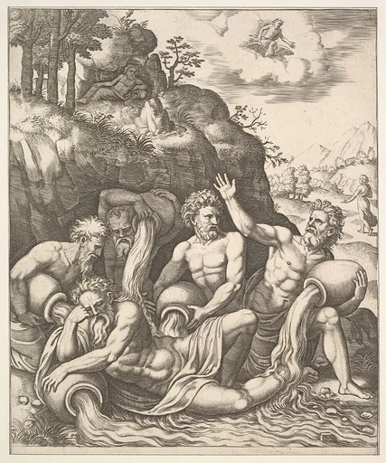 River gods consoling Peneus for the Loss of his Daughter, Daphne from 'The Story of Apollo and Daphne'