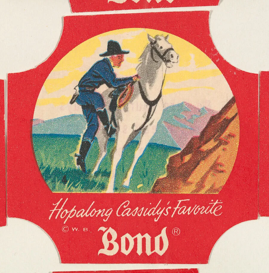No. 4, from the Hopalong Cassidy bread labels series (D290-8) issued by Bond Bread — Warner Bros|Bond Bread
