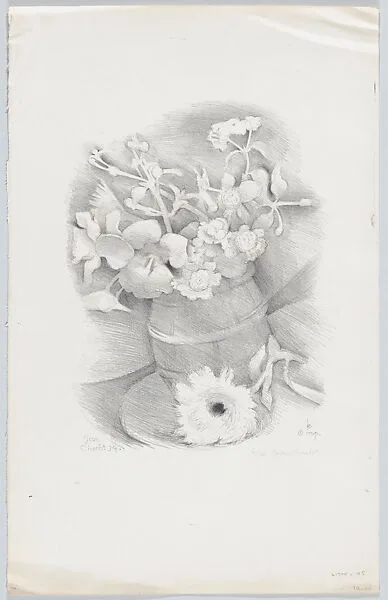 Flowers in a vase on a table — Kistler (Lynton R. and/or Will A.)|Jean Charlot
