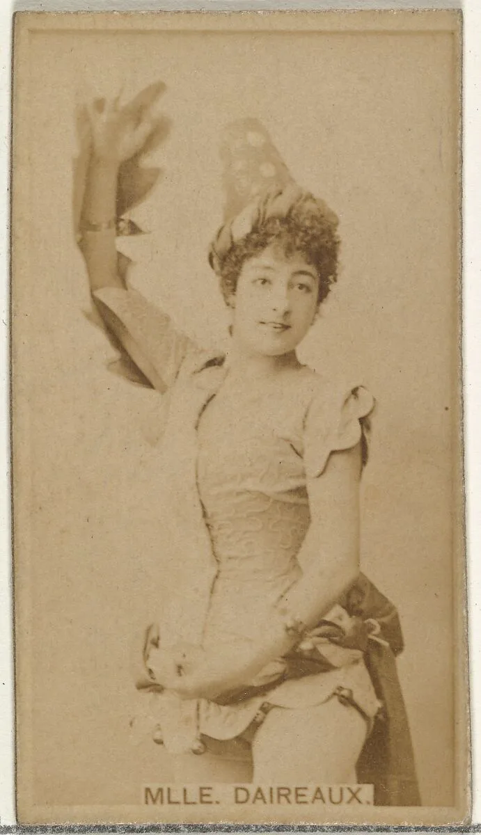 Mlle. Daireaux, from the Actors and Actresses series (N145-8) issued by Duke Sons & Co. to promote Duke Cigarettes — W. Duke, Sons & Co.|American Tobacco Company