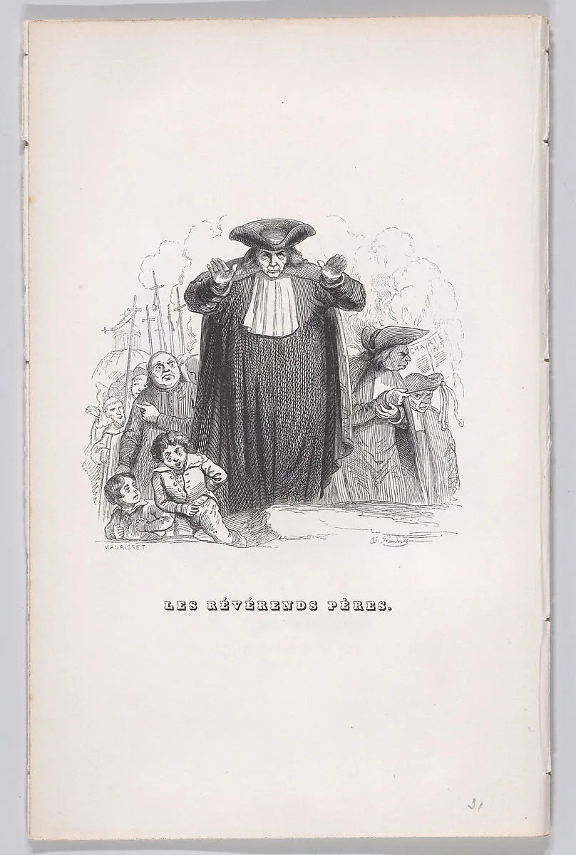 "The Reverend Fathers" from The Complete Works of Béranger — J. J. Grandville|Fournier & Perrotin|Théodore Maurisset|Pierre Jean de Béranger