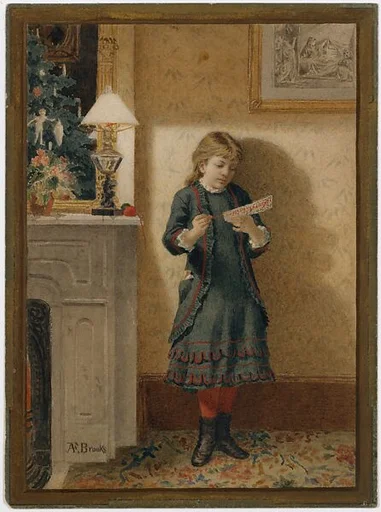 Child with Christmas Card