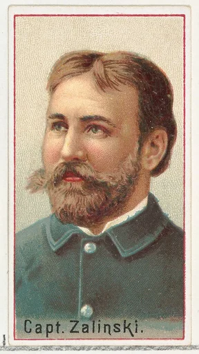 Captain Zalinski, printer's sample for the World's Inventors souvenir album (A25) for Allen & Ginter Cigarettes