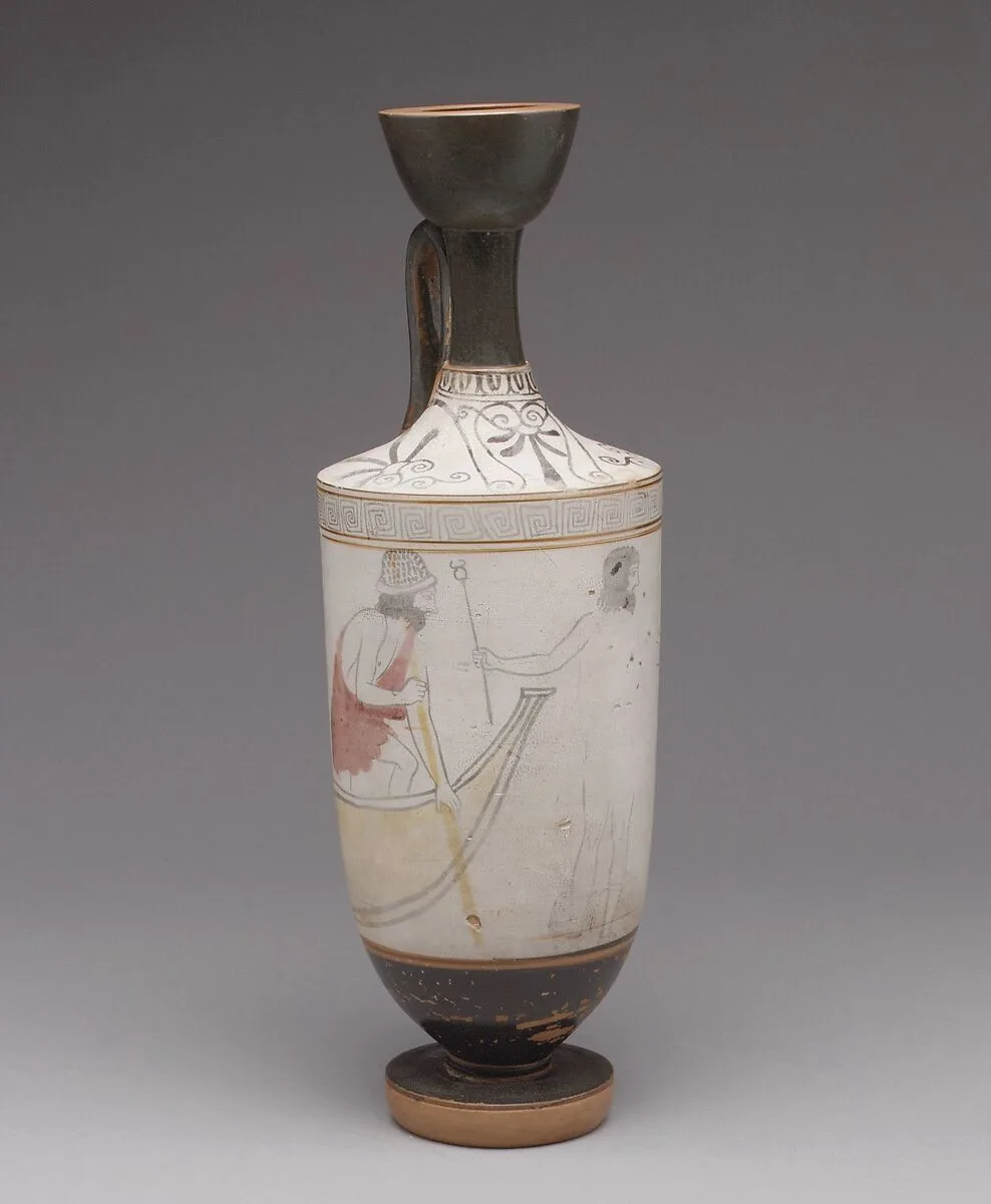 Terracotta lekythos (oil flask) — Sabouroff Painter