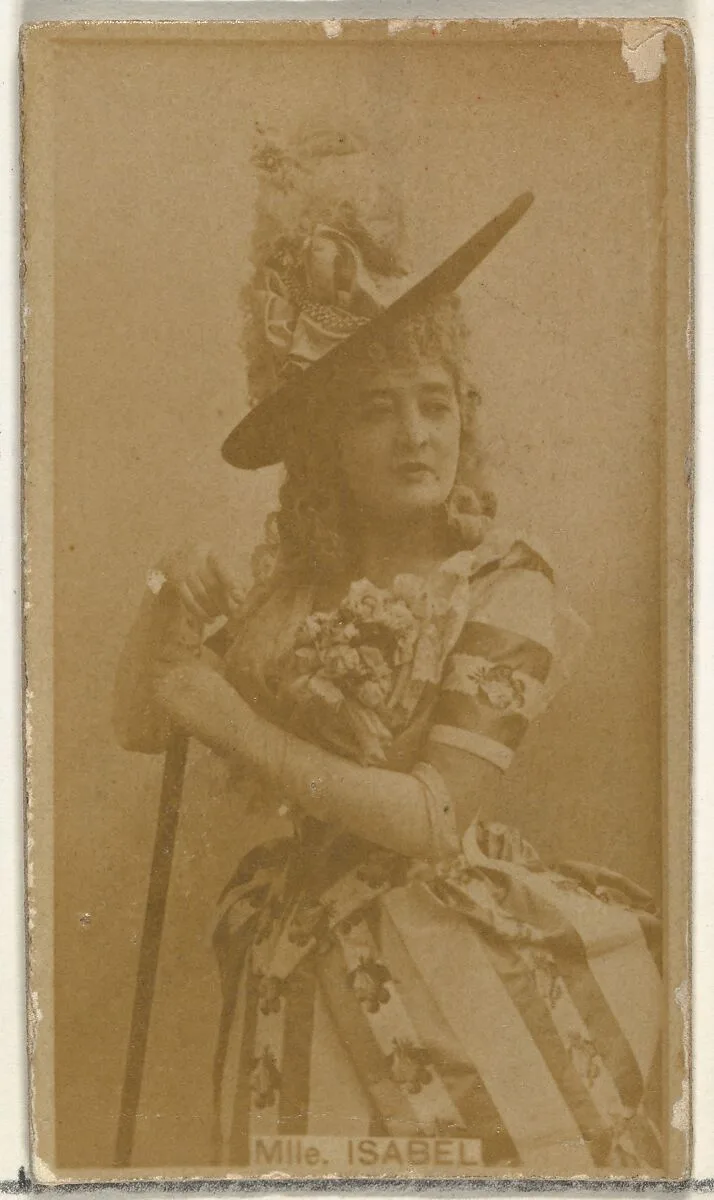 Mlle. Isabel, from the Actors and Actresses series (N145-8) issued by Duke Sons & Co. to promote Duke Cigarettes — American Tobacco Company|W. Duke, Sons & Co.