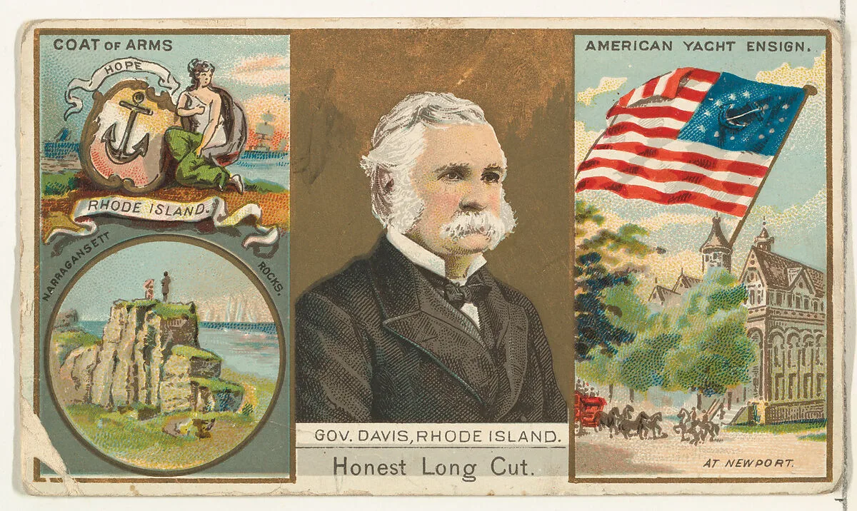 Governor Davis, Rhode Island, from "Governors, Arms, Etc." series (N133-1), issued by Duke Sons & Co. — W. Duke, Sons & Co.