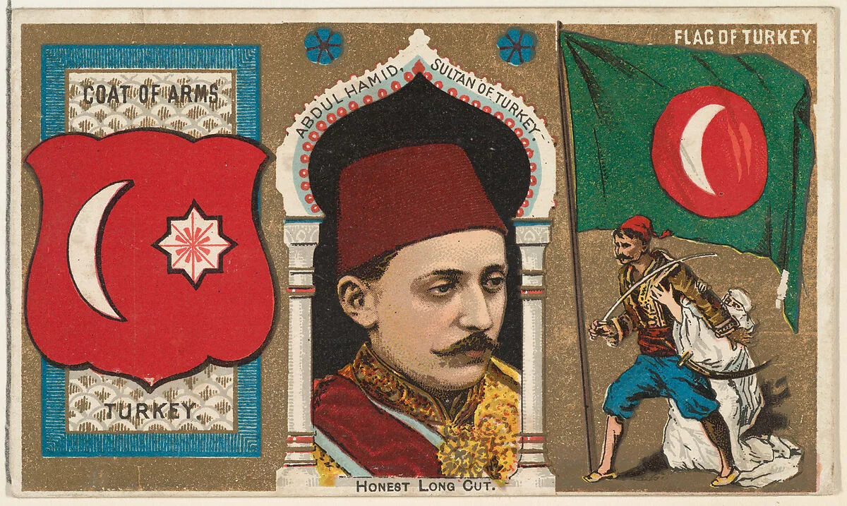 Abdul Hamid, Sultan of Turkey, from the Rulers, Flags, and Coats of Arms series (N126-1) issued by W. Duke, Sons & Co. — W. Duke, Sons & Co.